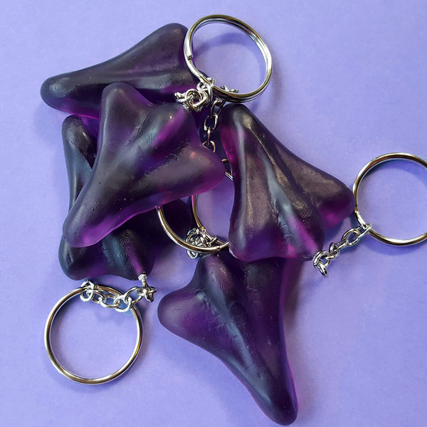 jet plane keyring purple