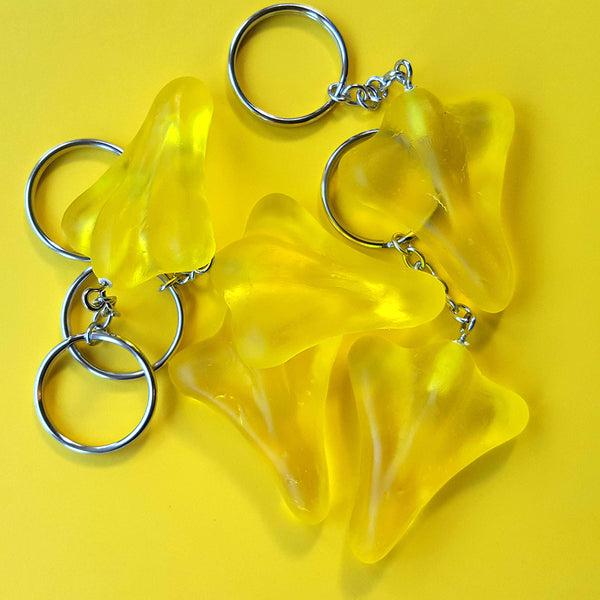 jet plane keyring yellow